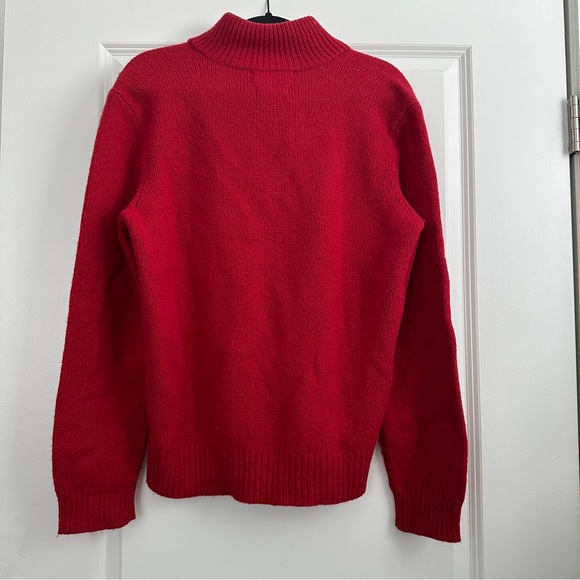 VTG Polo Ralph Lauren Wool Quarter Zip Sweater Red Size Medium - Picture 8 of 11